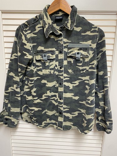 VETEMENTS Giacca camicia Empyre donna S mimetica bottoni a pressione utilità militare streetwear top