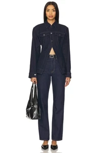 AFRM Revolve The Peplum Jeansjacke Midnight Rinse Wash XS Neu mit Etikett - Bild 1 von 8