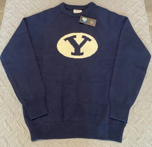 Hillflint Yale Sweater Sz Medium Blue Crew Neck Long Sleeve Varsity Preppy - Picture 1 of 9