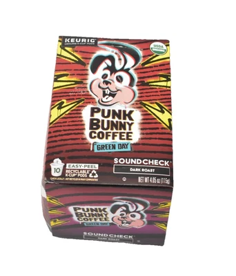 Juego de 10 cartuchos K-Cups Keurig Punk Bunny Coffee By Green Day tostado oscuro Foto 1 de 4