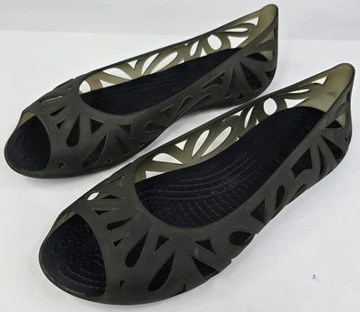 Crocs Adriana III Women's Peep Toe Flats Slip On Size 9 Jelly Ballet 16287 - Image 1 of 4