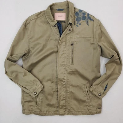 Scotch & Soda Jacket Womens Large Olive Green Floral Embroidered Utility Field - Image 1 of 4