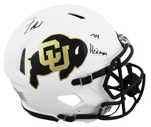 Colorado Travis Hunter "24 HT" Signed White Full Size Speed Proline Helmet BAS W - Picture 1 of 3