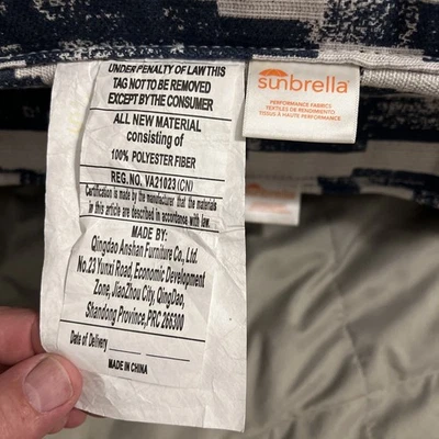 Almohada lumbar exterior sombrilla lona azul y blanco rectangular (2)(12x20) T83 Foto 1 de 4