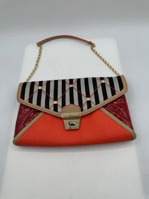 BOLSO BAGUETTE CLUTCH HENRI BENDEL ACOLCHADO TELA CENTENARIA CUERO MULTICOLOR Foto 1 de 4