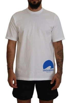 Dsquared ² Algodón Blanco Manga Corta Cuello Redondo Hombre Camiseta Auténtico - Imagen 1 de 4