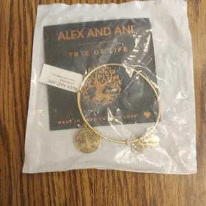 Alex and Ani Tree of Life II a12eb10rg 2019 Gold Bangle Bracelet New - Picture 1 of 3