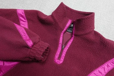 Nike Fleece Pullover Womens Medium Pink Sherpa Half Zip Sweatshirt Swoosh Soft - Image 1 of 4