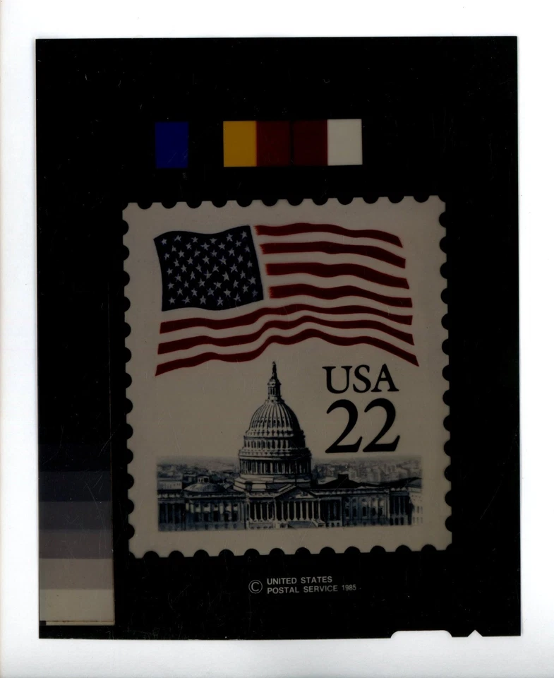 US Stamp FDC COLOR Publicity Photo Essay #2114 22c Flag over Capitol Dome 1985 - Image 1 of 1