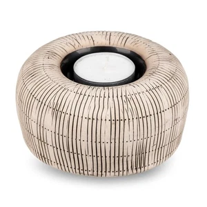Portacandele In Legno D. 10Cm Crema Marrone Ceramica Formano WA - Foto 1 di 1