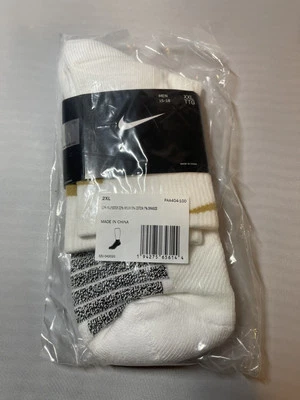 NBA Nike Authentic White Socks XXL Men Ankle Socks PAA404-100 S120 - Image 1 of 4