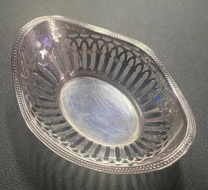 Vintage Sterling Silber gepunzt 925 Bon Bon Korb mit Perlenband Dekoration - Bild 1 von 11