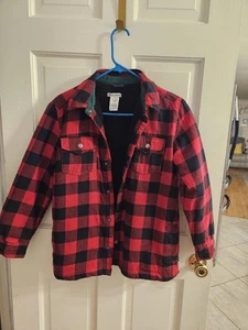 YOUTH BOYS  TOMMY BAHAMA SHERPA LINED RED PLAID FLANNEL SHIRT JACKET  US XL (14) - Picture 1 of 11