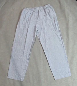 Vintage Adolfo Sport Pants Women Sz XL Blue White Striped Coastal Picnic Momcore - Picture 1 of 11