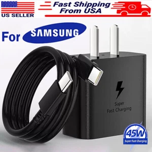 45W Super USB-C Fast Phone Charger USB-C Cable For Samsung S25 S24 S23 S22 Ultra - Picture 1 of 18