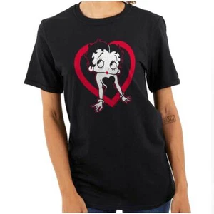 Betty Boop Vintage Classic Retro Cartoon Womens Graphic Crewneck T Shirt Tee - Picture 1 of 7