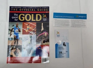 Melbourne 2006 Commonwealth Games The Official Guide - Quest For Gold + Ticket - Picture 1 of 4