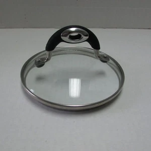 Glass Stainless Steel Rim Replacement Lid Black Silicone Handle 6" Quality - Picture 1 of 4