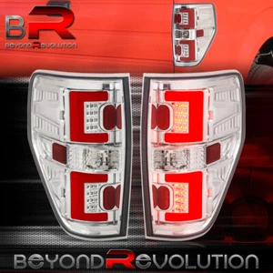 For 2009-2014 F-150 XL XLT STX Replacement Chrome Red LED Tail Lights Lamp Set - Picture 1 of 5