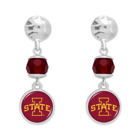 Iowa State Cyclones Ivy Crystal Silver Earrings Jewelry Gift ISU Cover