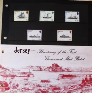 Estampillas de jersey ""Bicentenario - Primer paquete de correo del gobierno"" paquete de presentación sin montar o nunca montado - Imagen 1 de 3