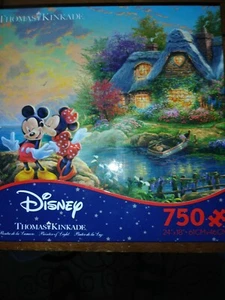 Disney Puzzle 750 Piece Thomas Kinkade Mickey & Minnie Mouse - Picture 1 of 2