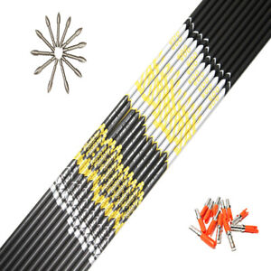 Archery Carbon Arrow Shafts ID 4.2mm Pin Nock Field for DIY Recurve Bow Shooting