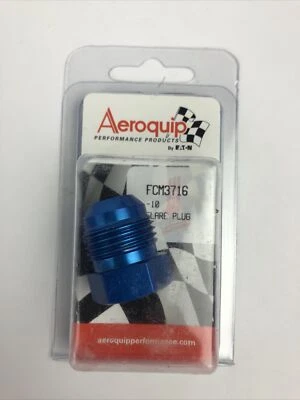 Eaton Aeroquip Performance FCM3716 Blue Anodized Aluminum -10AN Flare Plug - Image 1 of 4
