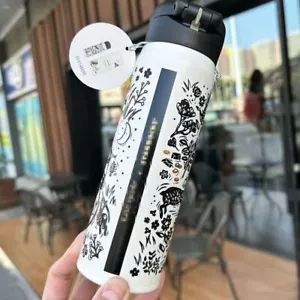 2023 Starbucks KATE Chinese Zodiac Year of the Rabbit black & white thermal mug - Picture 1 of 6