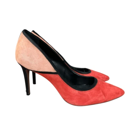 "Tacones Aldo color bloque gamuza/cuero talla 8 tacón de 3,5""" Foto 1 de 4