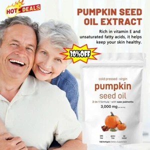 Pumpkin Seed Oil with Saw Palmetto, 3000mg, 300 Softgels, Herbal Supplement - Picture 1 of 11