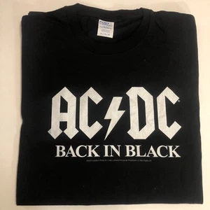 ACDC Back in Black Vintage Album Cover Men's T Shirt Metal Rock Band Tour Merch - Picture 1 of 1