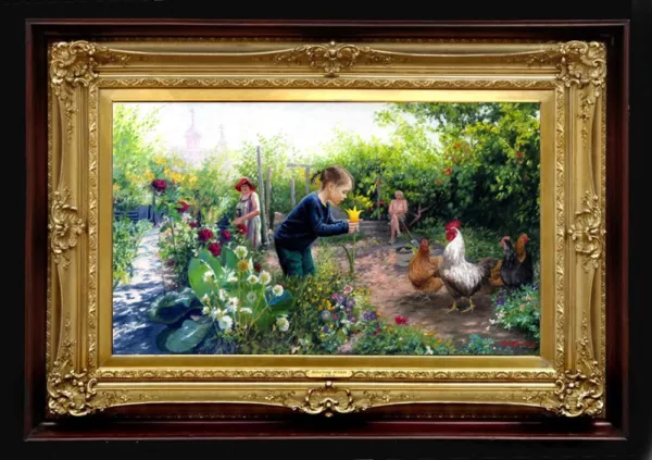 Print on Canvas of Oil Painting Arseni ~ FAVORITE FLOWER 16" X 9,5" NO FRAME UK