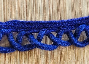 Vintage Sewing Gimp Braid Open Loop Navy Blue Trim 7 Yds - Picture 1 of 7