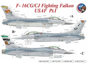 Calcomanías UpRise UR72230 - CALCOMANÍA F-16CG/CJ Fighting Falcon USAF Pt.1 1/72 - Imagen 1 de 6