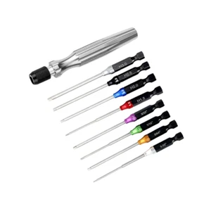 SpeedTek RC 1/4" Hex Driver Power Tool Tip Set (Metric & Standard) w/ Handle - Picture 1 of 1