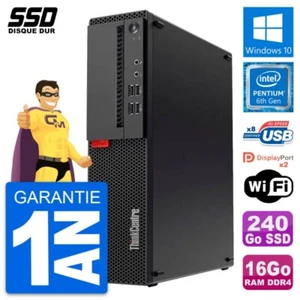 PC Lenovo Thinkcentre M910s SFF Pentium G4400 RAM 16Go SSD 240Go Windows 10 Wifi - Imagen 1 de 7
