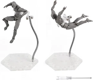 Action Figure Stand with Adjustable Metal Support Arm, Action Figure 2Pcs Clear - Picture 1 of 11