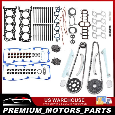 Timing Chain Kit Head Gasket Bolts Set for 02-10 Ford F150 Crown Victoria 4.6L Foto 1 de 4
