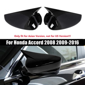 Glossy Black OX Horn Rearview Side Mirror Cover Cap For Honda Accord 2008-2016 - Picture 1 of 13