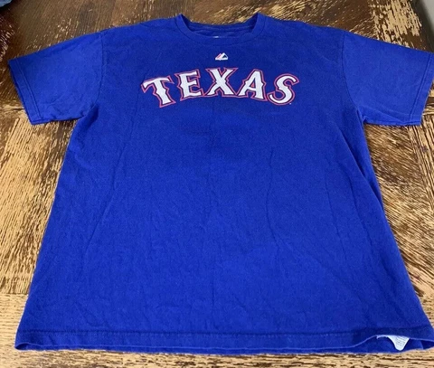 Men's Majestic Texas Rangers Royal #11 Yu Darvish Jersey T-Shirt Large Cover