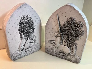 The Lion and Unicorn Statue Cluny Ecclesiastic Art Sculptures Bookends READ - Picture 1 of 17