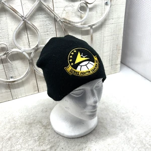 Strike Fighter Squadron Stocking Hat Black Acrylic Knit Warm Winter - Picture 1 of 5