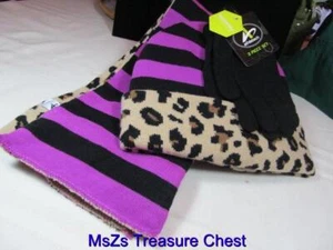 Girl's Athletech Cap, Scarf & Gloves  Animal Print  Reversible ** New w Tags ** - Picture 1 of 10