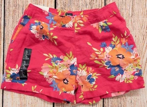 Girls Sz XL Linen Shorts Pink Floral Pockets NWT GAP Kids - 318948 - Picture 1 of 2