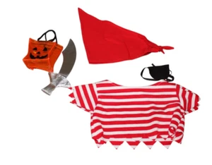 Build a Bear Piraten Kostüm Shirt, Bandana, Augenklappe, Schwert, Bonbontüte - Bild 1 von 3