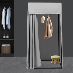 Vestidor portátil exterior cortina gris sala de privacidad para tienda - Imagen 1 de 12