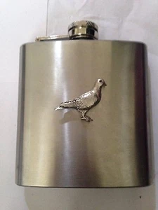 Pigeon PP-B04 English Pewter 6oz Stainless Steel Hip Flask   - Picture 1 of 1