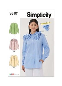 Simplicity SCHNITTMUSTER S3101 Misses Shirt mit abnehmbaren 3D Blumen - Bild 1 von 8