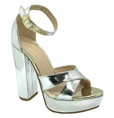 Forever Well-78 Women's Silver Pageant Dress Evening & Party Shoes size 7.5 - Изображение 1 из 4